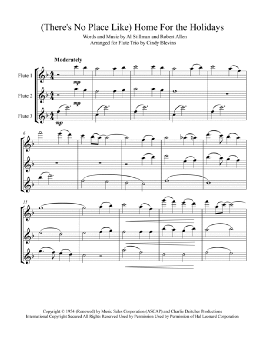 (There's No Place Like) Home For The Holidays Flute Trio scores gallery preview page 2