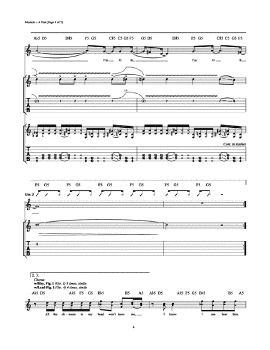 A Flat Electric Guitar scores gallery preview page 4