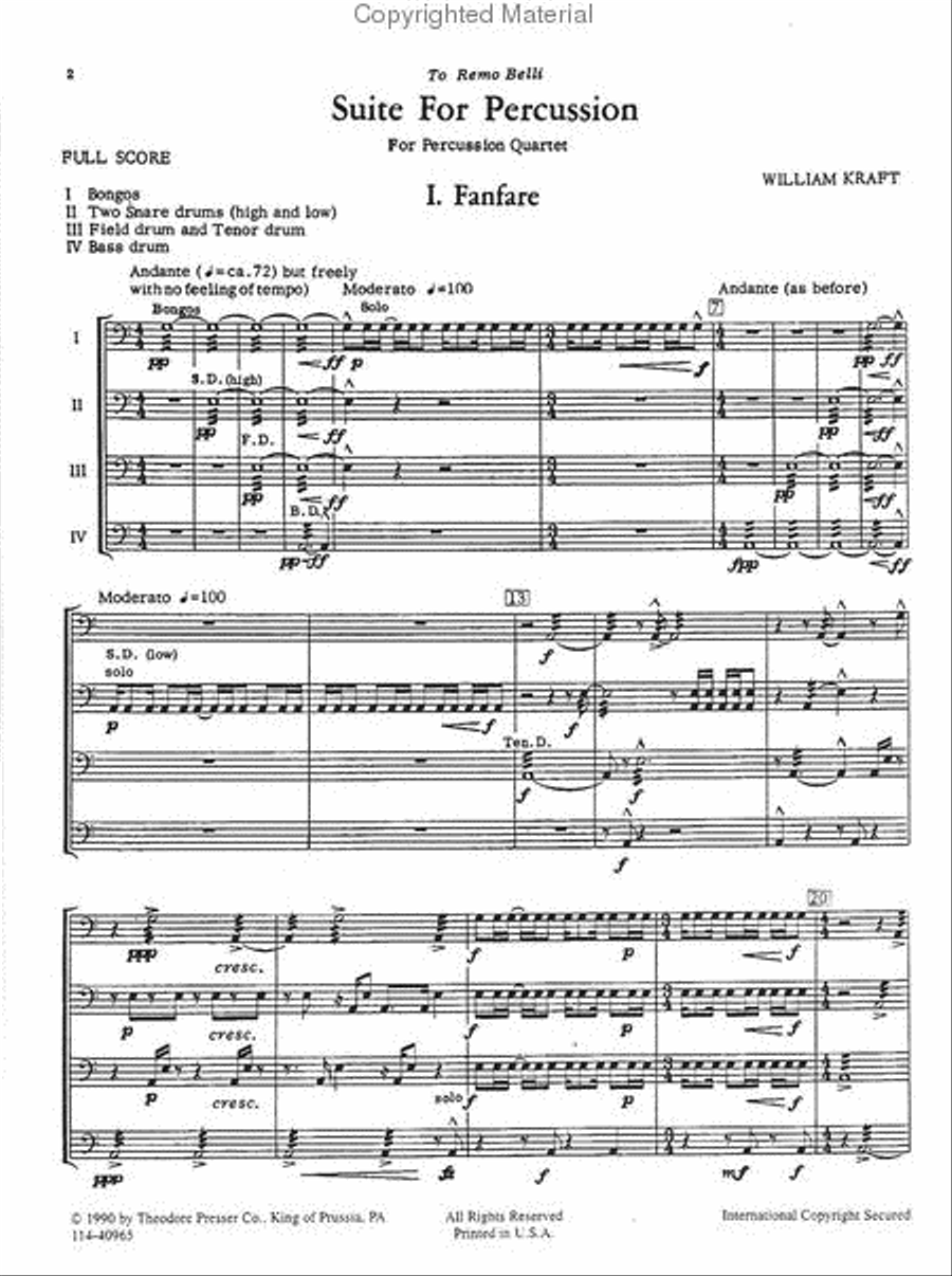 Suite for Percussion Chamber Music scores gallery preview page 2