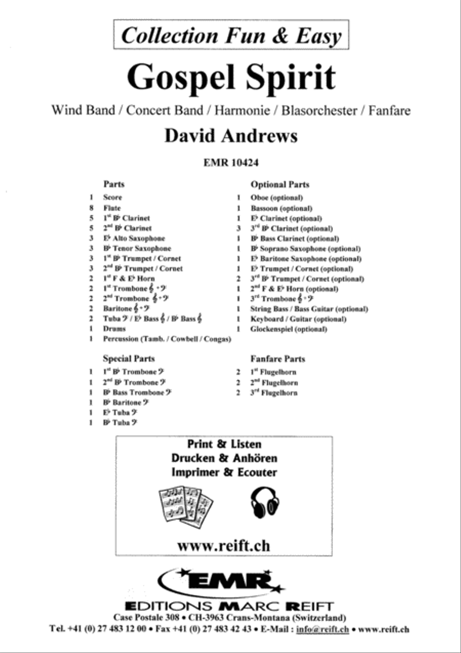 Gospel Spirit Concert Band scores gallery preview page 2