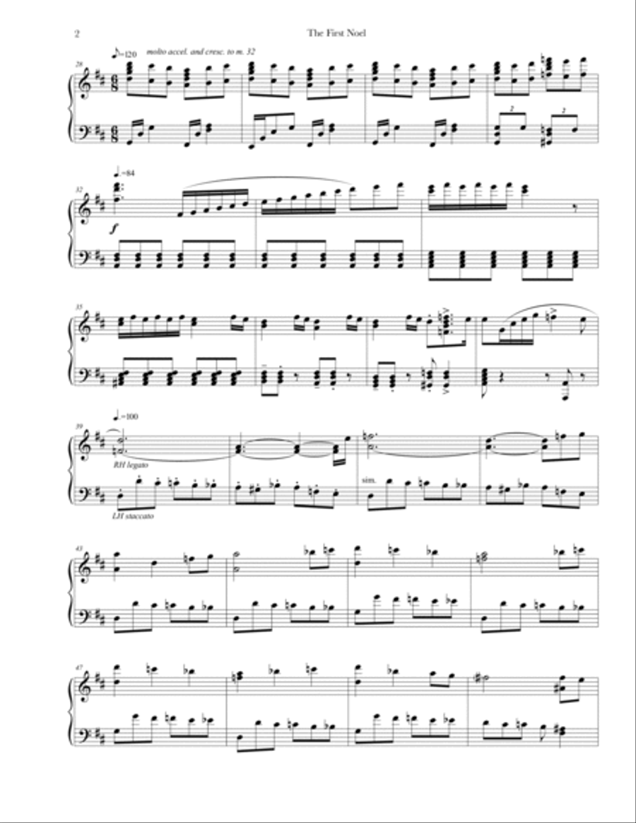 The First Noel (A Concert Piece) Piano Solo scores gallery preview page 2