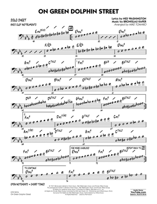 On Green Dolphin Street - Bass Clef Solo Sheet