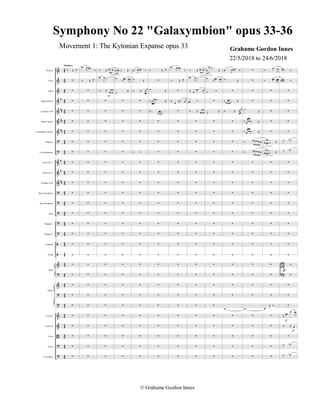 Symphony No 22 "Galaxymbion" Opus 33-36 - 1st Movement Opus 33 - (1 of 7) - Score Only