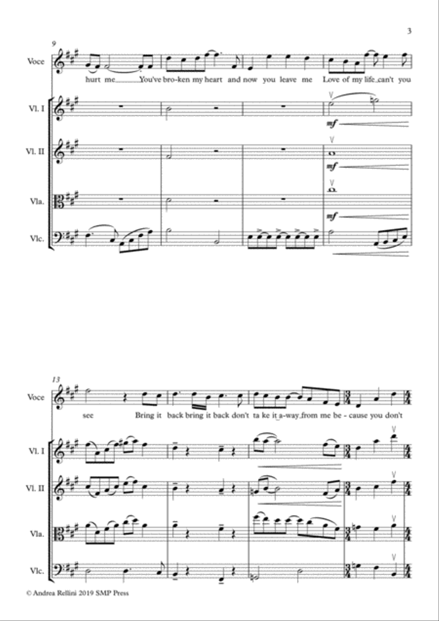 Love Of My Life Chamber Orchestra scores gallery preview page 3