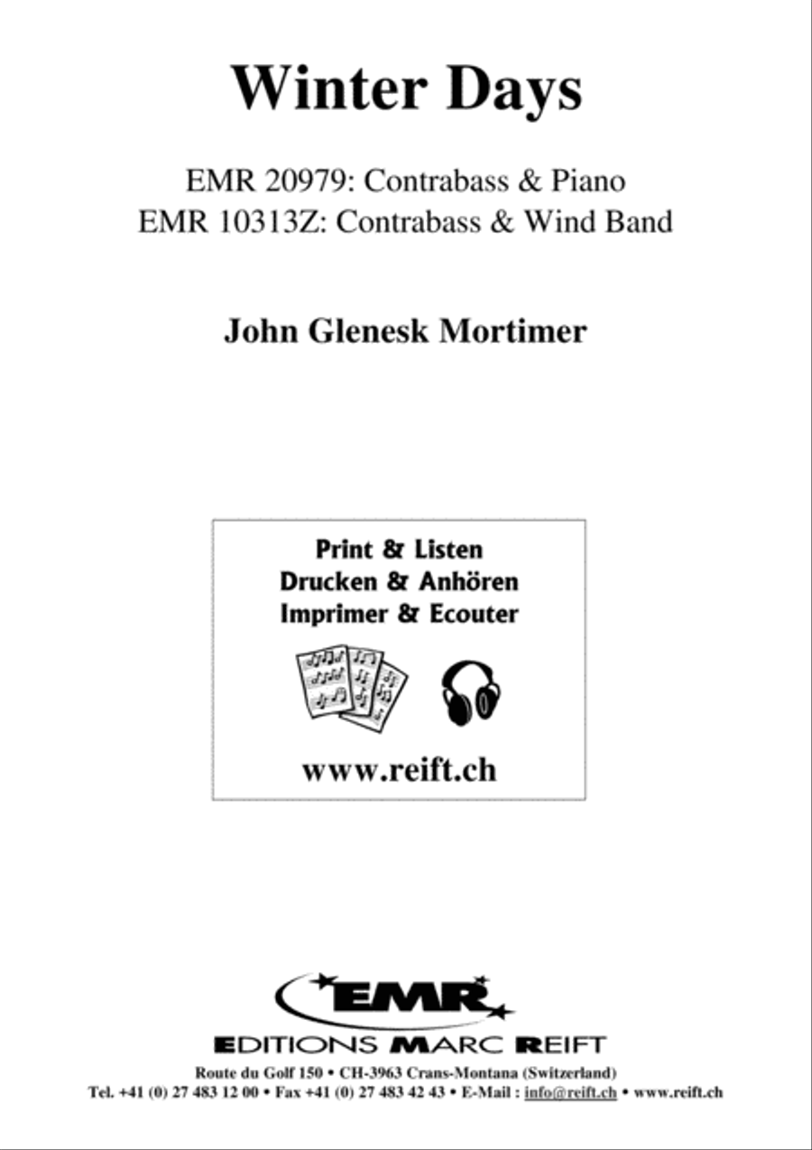 Winter Days Winter Days Double Bass scores gallery preview page 1