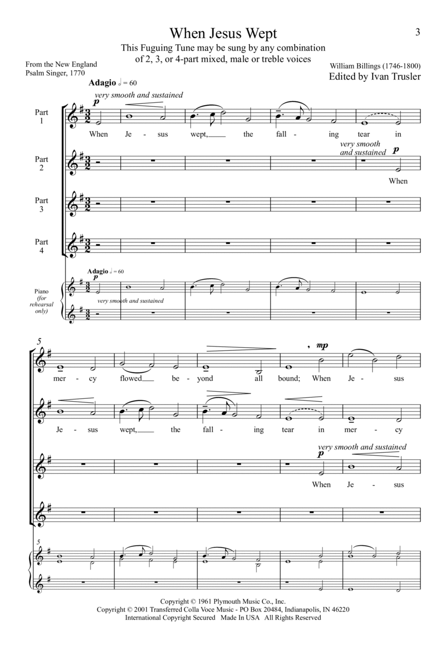 When Jesus Wept TTBB scores gallery preview page 1