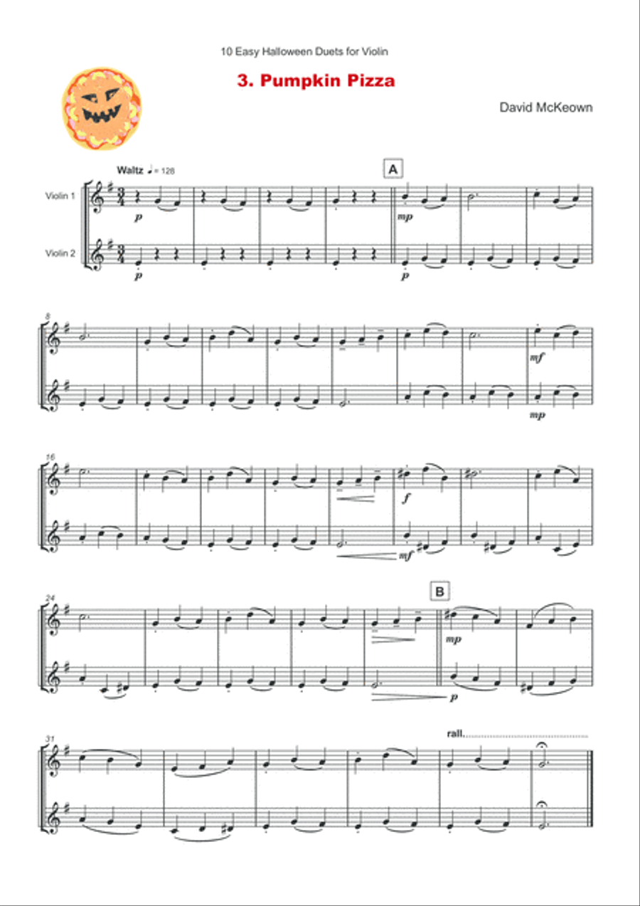 10 Easy Halloween Duets for Violin String Duet scores gallery preview page 6