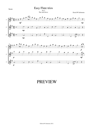 The Ash Grove (Llwyn Onn) for flute trio