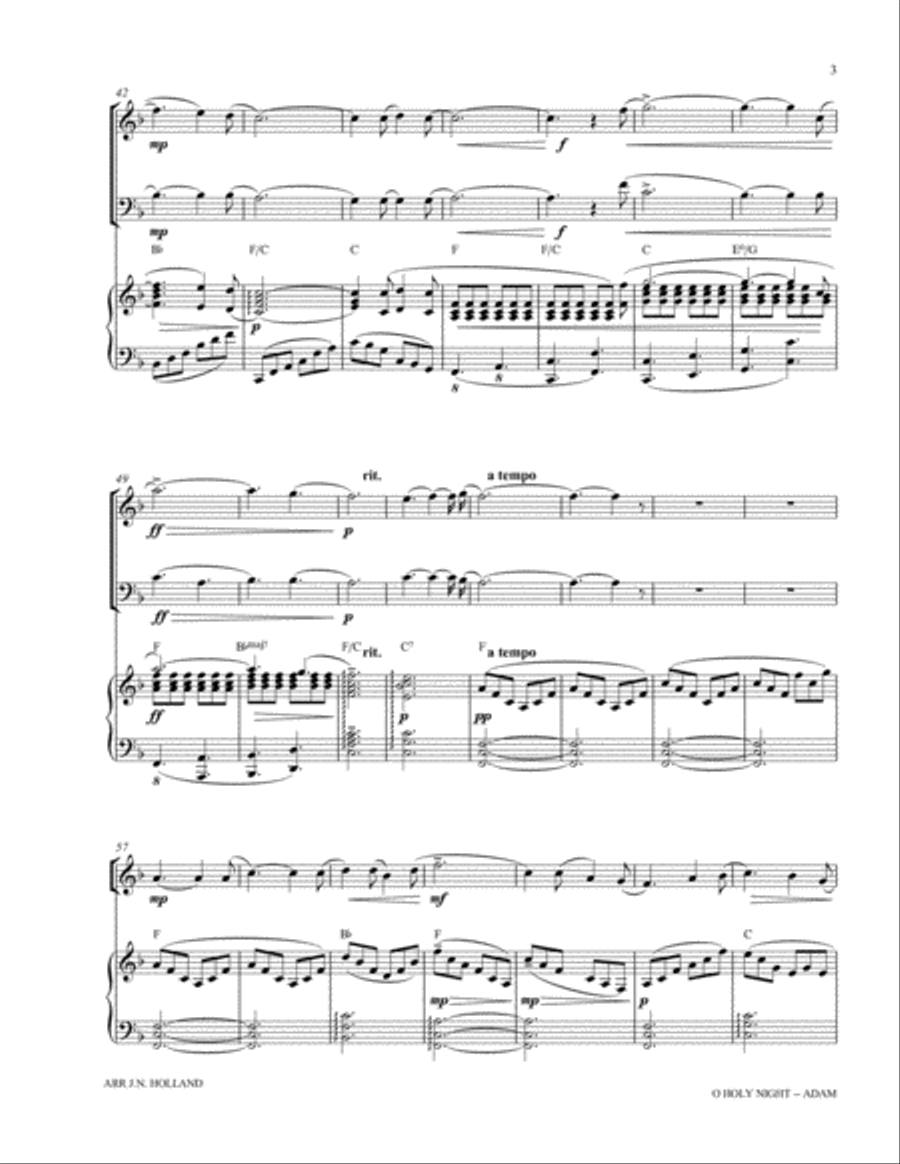 O Holy Night (Cantique de Noel) Adolphe Adam Duet for Treble and Bass Instruments in C O Holy Night (Cantique de Noel) Adolphe Adam Duet for Treble and Bass Instruments in C String Duet scores gallery preview page 5
