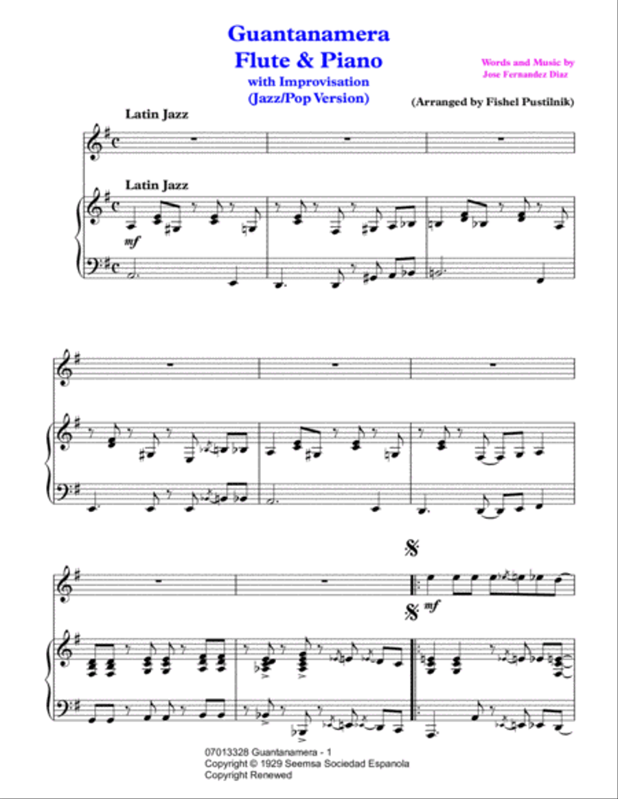 Guantanamera Flute Solo scores gallery preview page 2