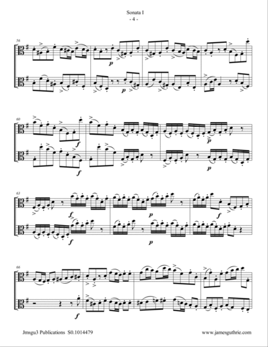 Handel: Sonata No. 1 for Viola Duo String Duet scores gallery preview page 4