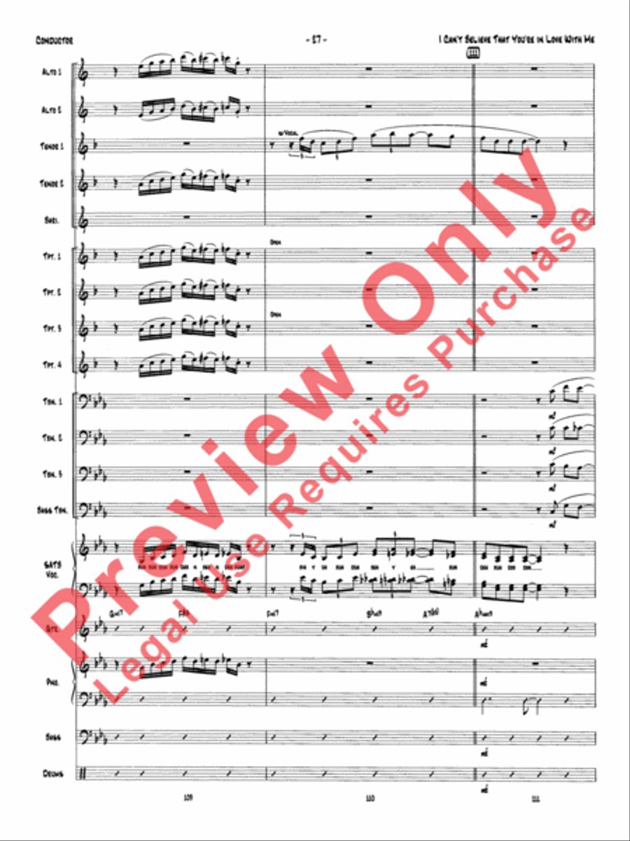 I Can't Believe That You're in Love with Me (score only) Jazz Ensemble scores gallery preview page 30