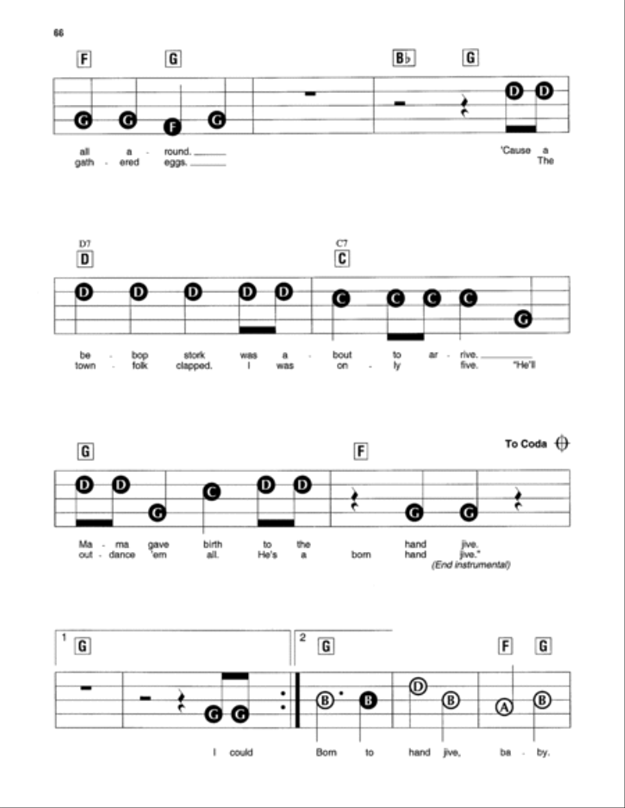 Born To Hand Jive (from Grease) Electronic Keyboard scores gallery preview page 2