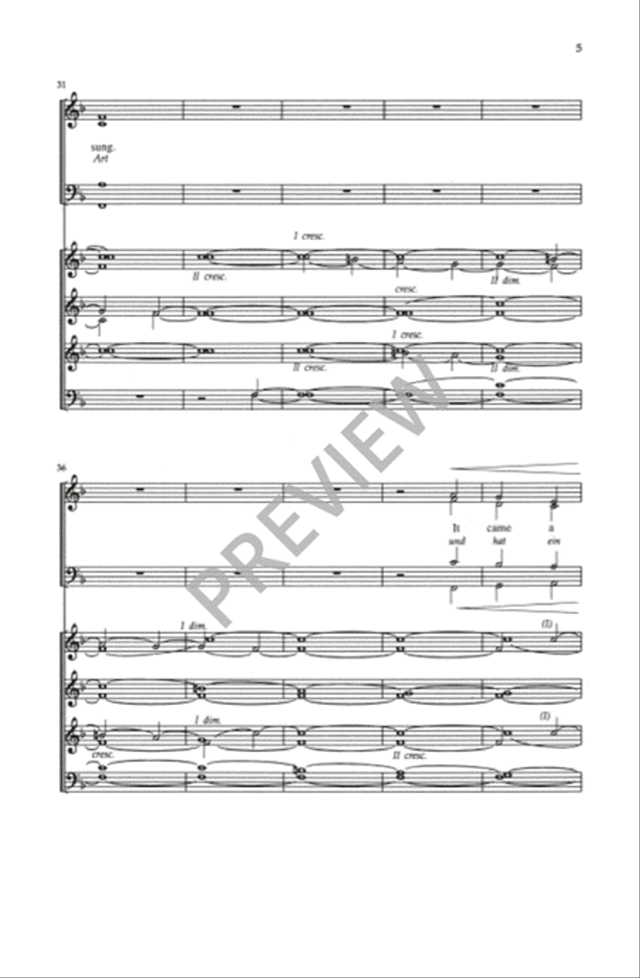 Lo How a Rose E'er Blooming (SATB Double Choir) 4-Part scores gallery preview page 5