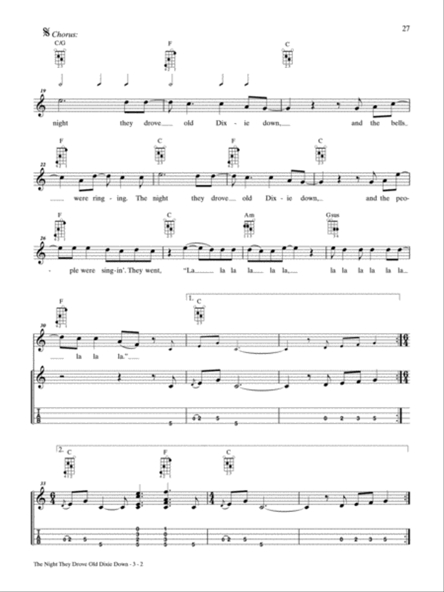 The Night They Drove Old Dixie Down Mandolin scores gallery preview page 2