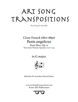 Book cover for FRANCK: Panis angelicus (transposed to G major)
