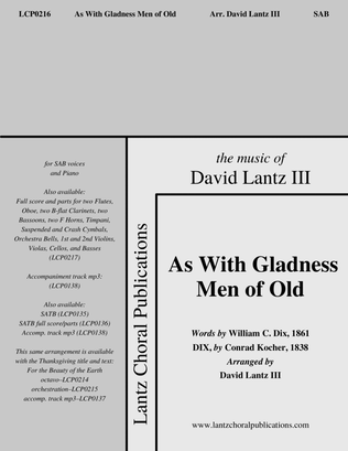 Book cover for As With Gladness Men of Old