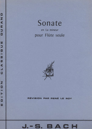 Book cover for Sonata in A Minor, BWV 1013