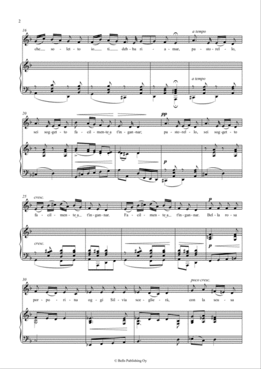 Se tu m'ami, se sospiri (D minor) Voice Solo scores gallery preview page 2