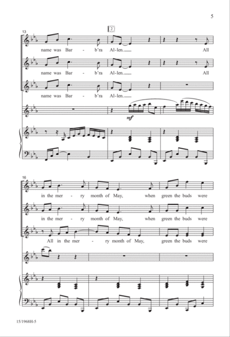 Barbara Allen SSA scores gallery preview page 5