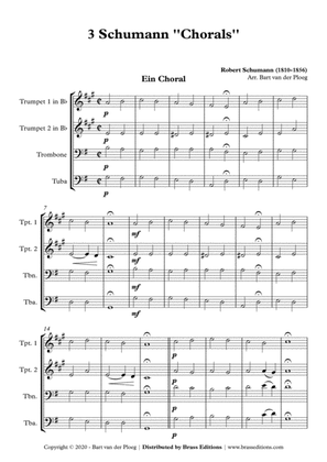 Book cover for 3 Schumann ''Chorals'' - For flexible brass quartet