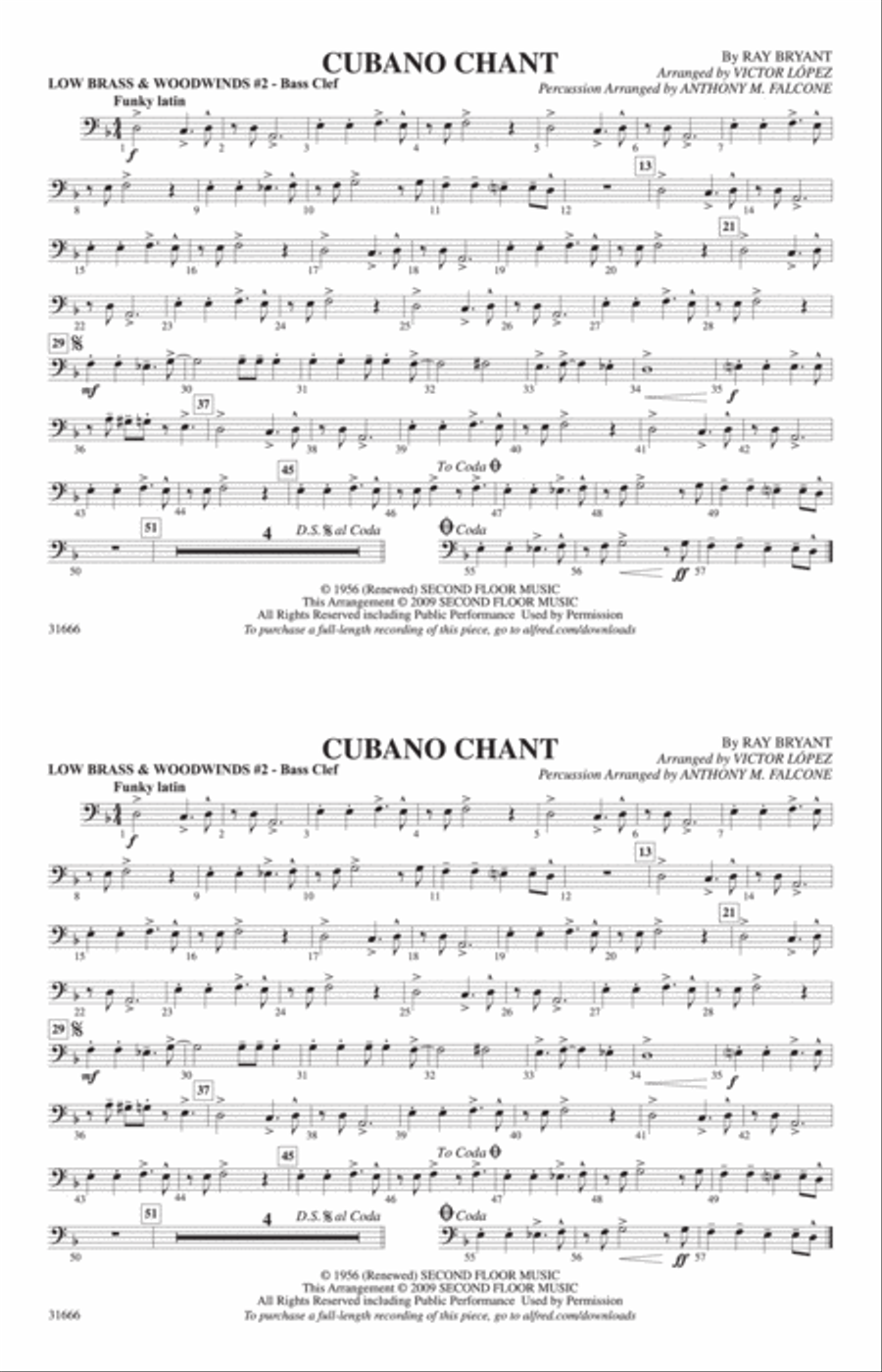 Cubano Chant: Low Brass & Woodwinds #2 - Bass Clef Marching Band scores gallery preview page 1