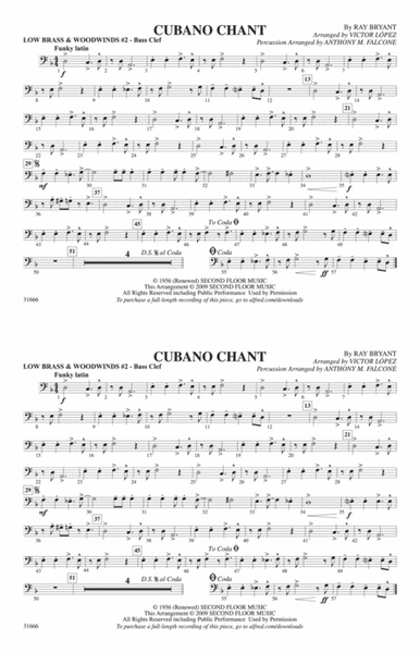 Cubano Chant: Low Brass & Woodwinds #2 - Bass Clef