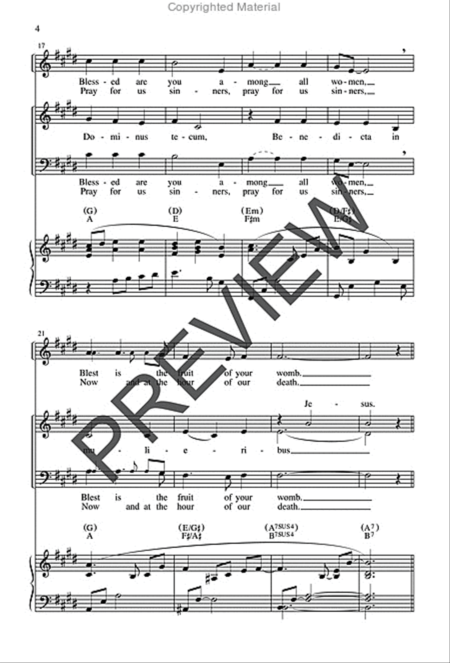 Ave Maria 4-Part scores gallery preview page 4