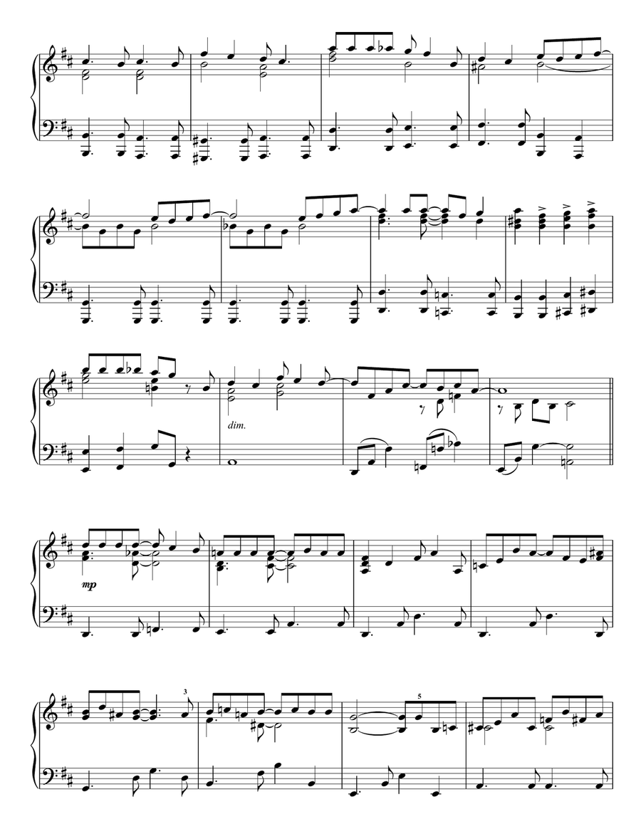 Thank You For The Music Piano Solo scores gallery preview page 2