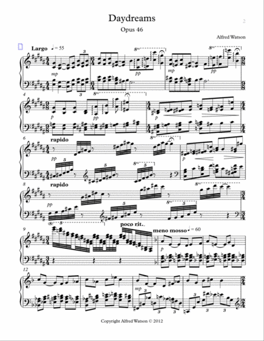 Daydreams Opus 46 Piano Solo scores gallery preview page 3