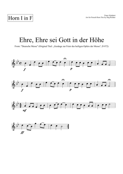 Ehre, Ehre sei Gott in der Höhe for French Horn Trio image number null