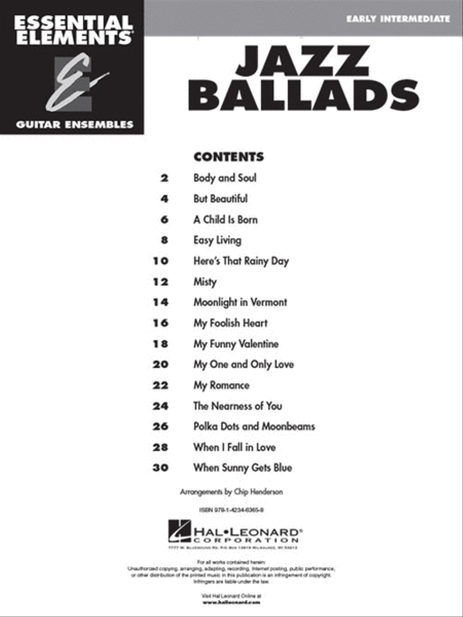 Jazz Ballads – 15 Classic Songs Arranged for Three or More Guitarists