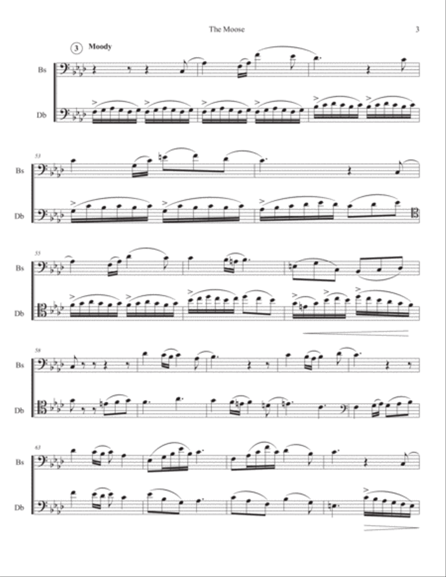 The Moose: Theme and Variations for Bassoon and Double Bass Woodwind Ensemble scores gallery preview page 4