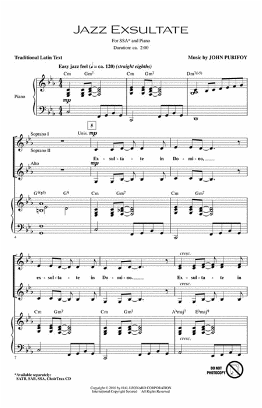 Jazz Exsultate Jazz Exsultate SSA scores gallery preview page 2