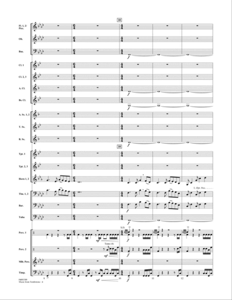 Music From Tombstone - Full Score Concert Band scores gallery preview page 3
