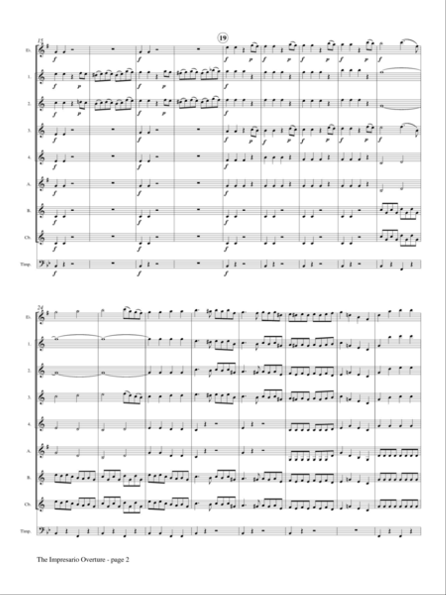 The Impresario Overture for Clarinet Choir Clarinet Choir scores gallery preview page 3