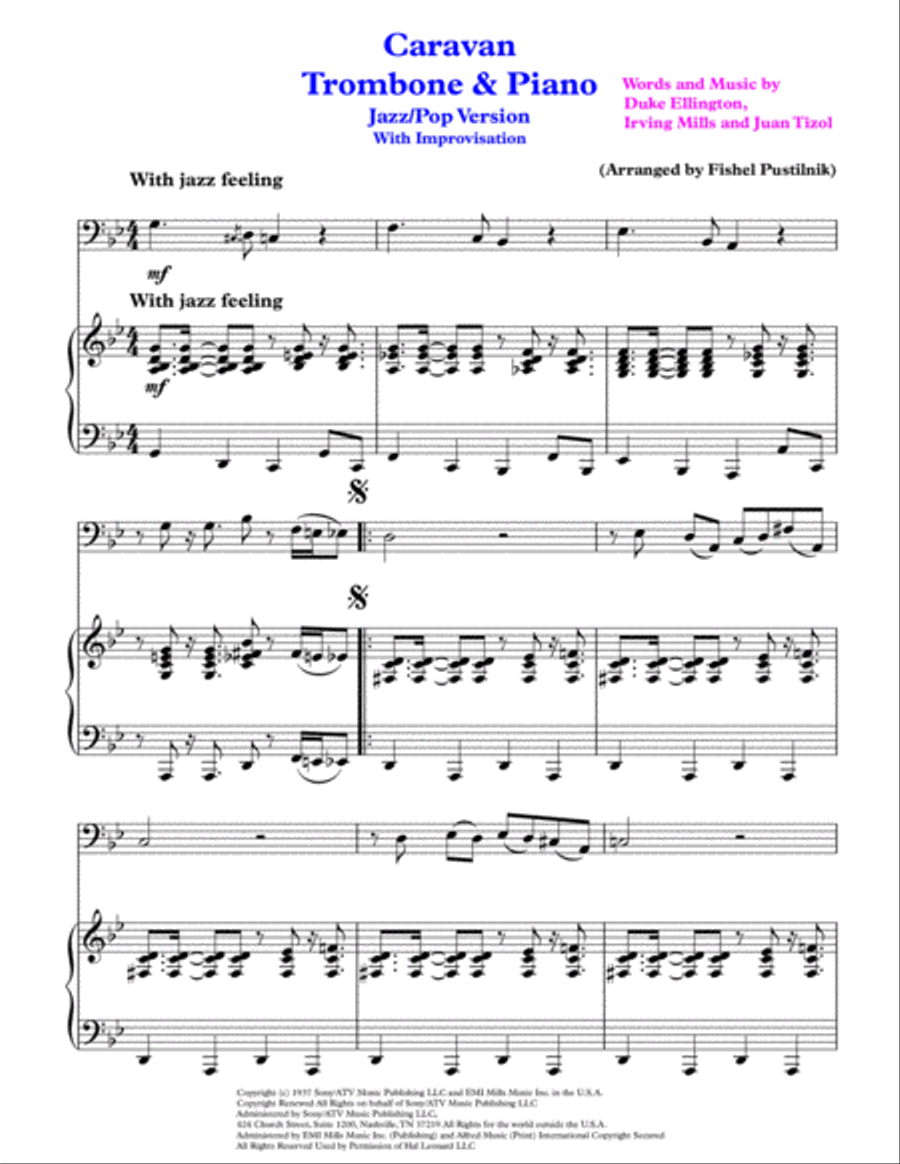 Caravan featured in SOPHISTICATED LADIES Trombone Duet scores gallery preview page 2