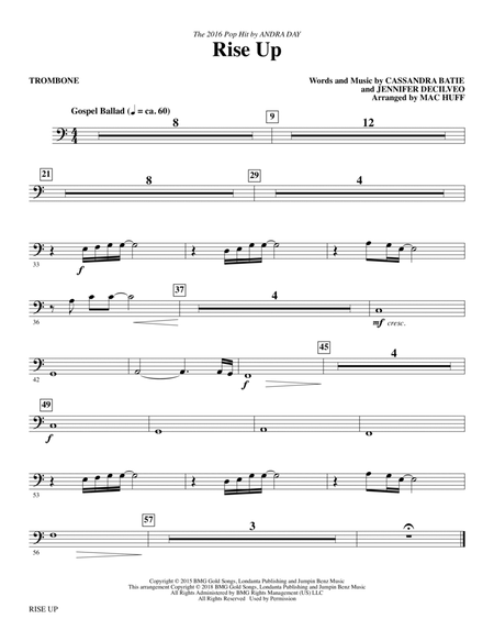 Rise Up (arr. Mac Huff) - Trombone