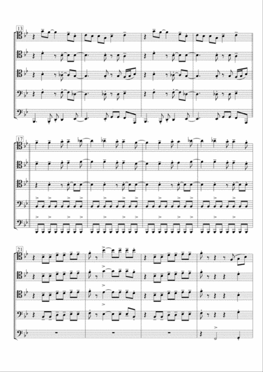 Mercy, Mercy, Mercy Mercy, Mercy, Mercy Brass Quintet scores gallery preview page 3