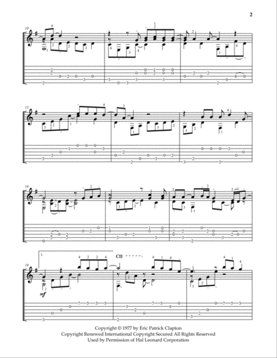 Wonderful Tonight Guitar Tablature scores gallery preview page 2