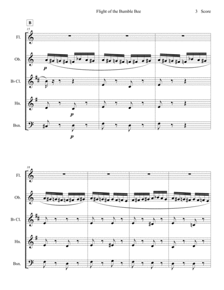 Flight of the Bumble Bee set for Woodwind Quintet image number null