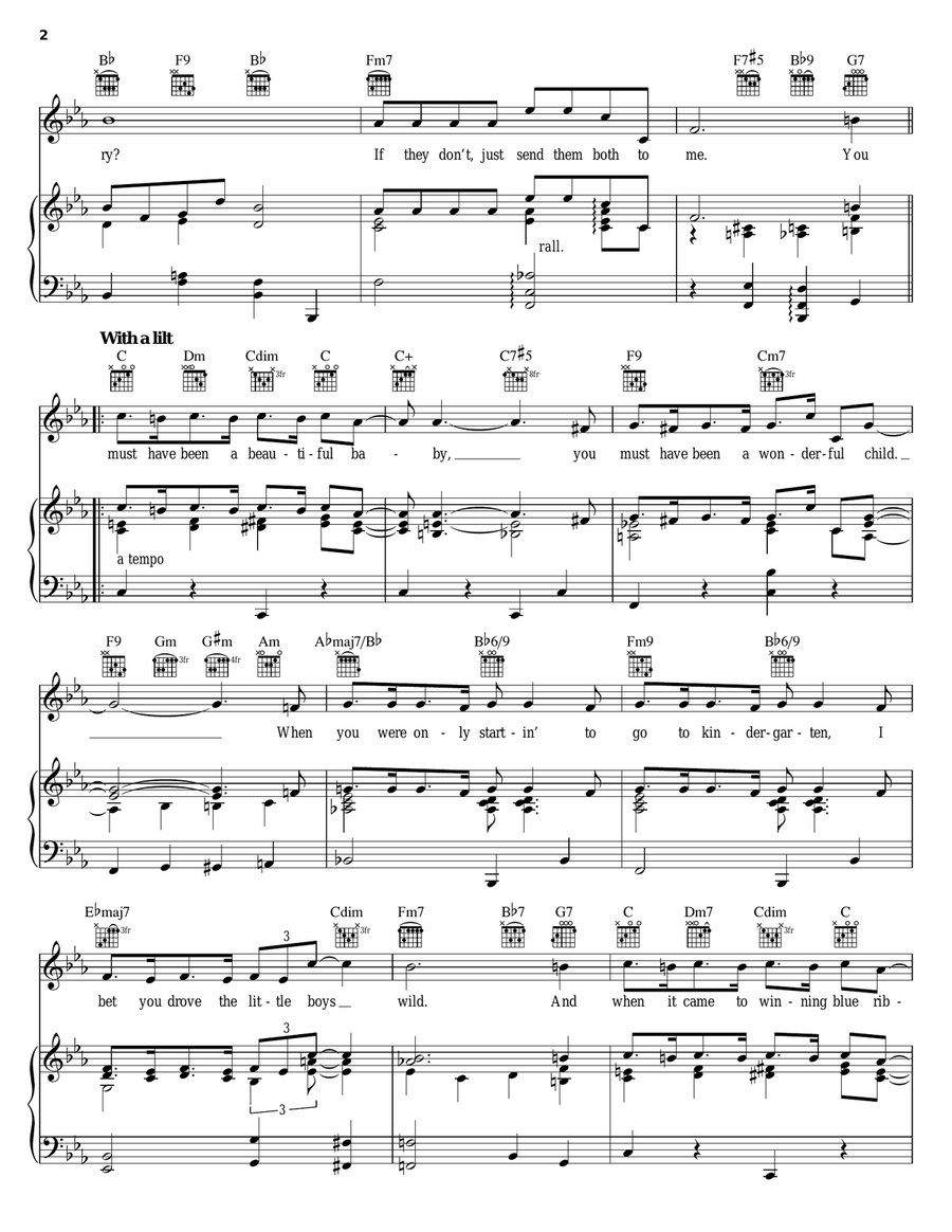 You Must Have Been A Beautiful Baby Piano, Vocal, Guitar scores gallery preview page 2