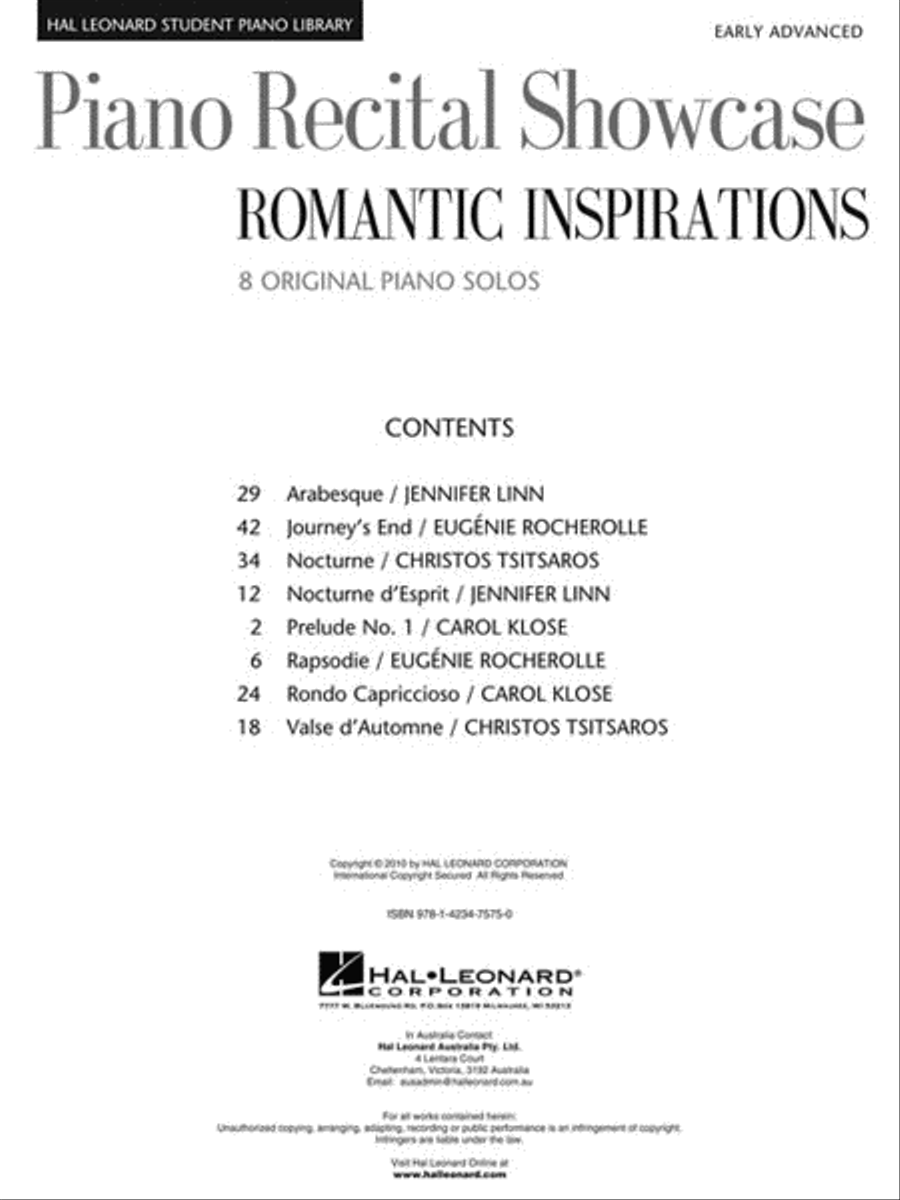 Piano Recital Showcase: Romantic Inspirations Piano Method scores gallery preview page 2