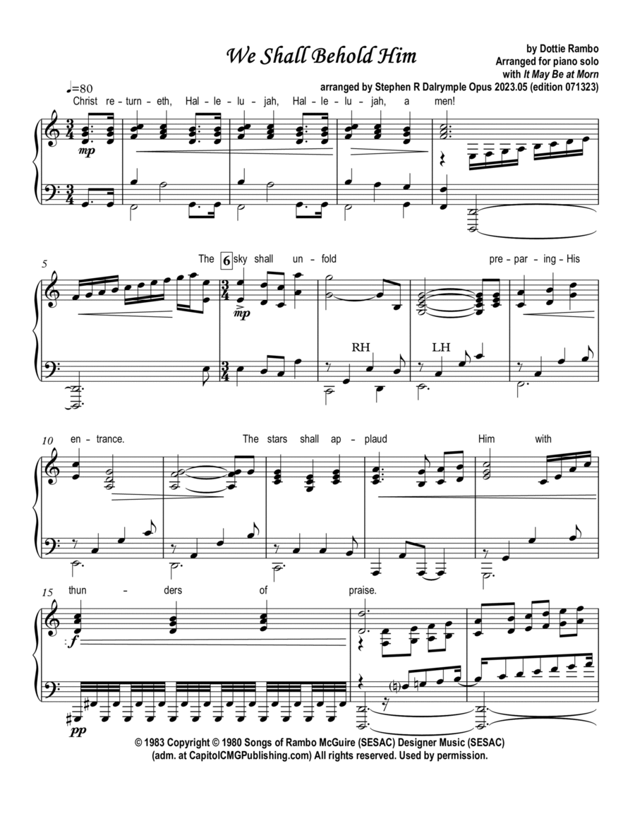 We Shall Behold Him Piano Solo scores gallery preview page 1