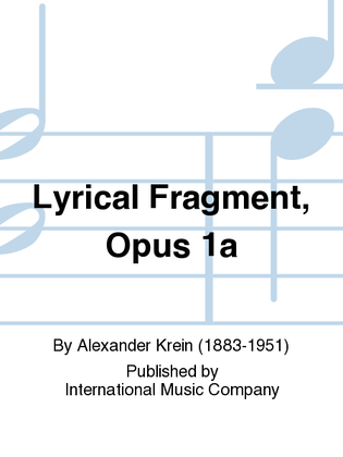 Book cover for Lyrical Fragment, Opus 1A