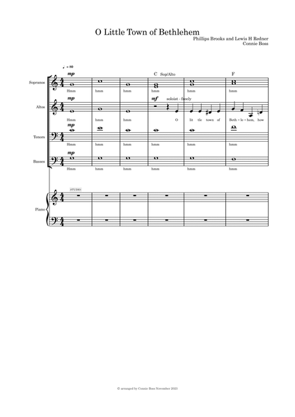 O Little Town of Bethlehem - SATB a cappella image number null