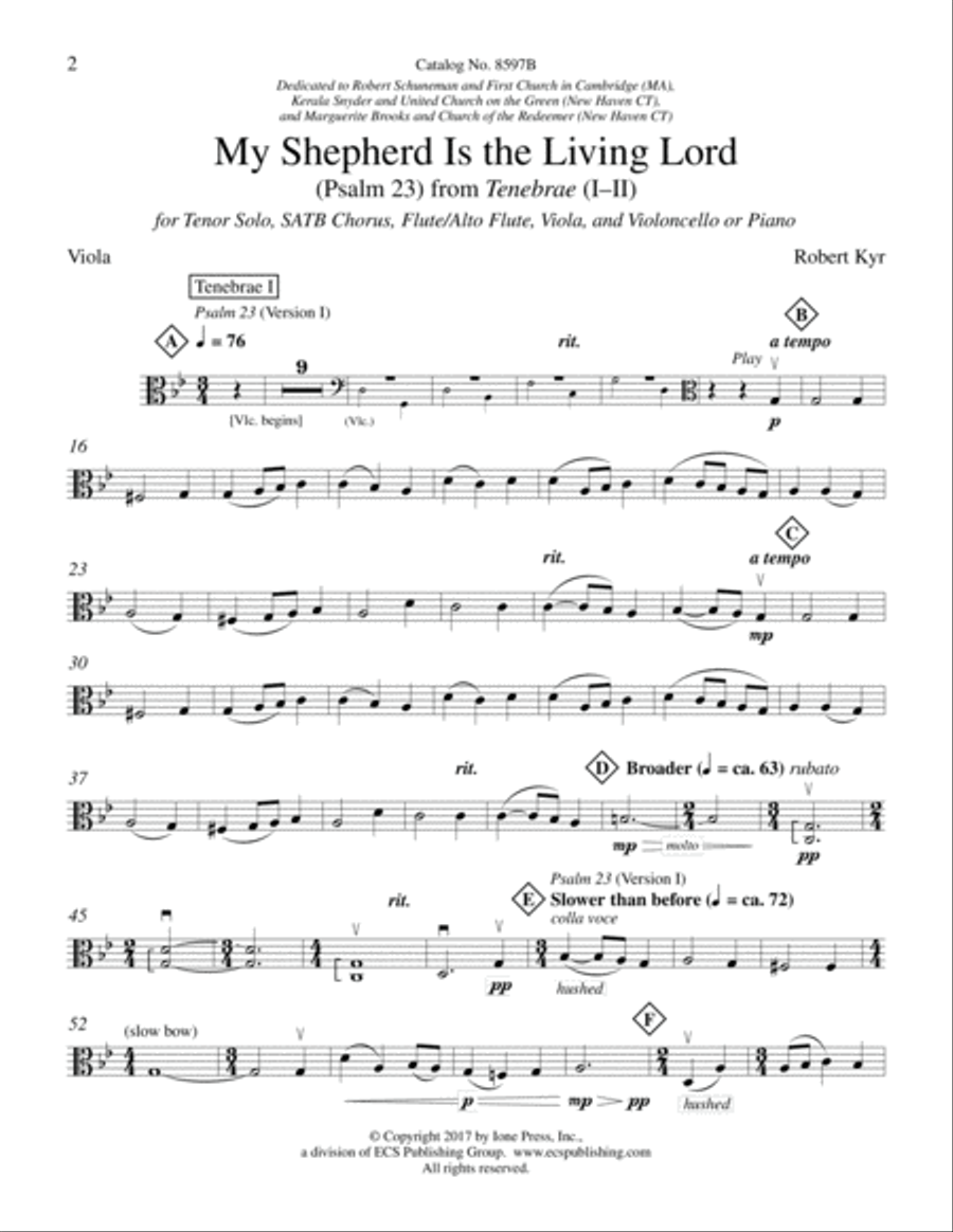 My Shepherd Is the Living Lord (Psalm 23): from Tenebrae (I-II) Choir scores gallery preview page 3
