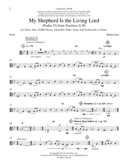 My Shepherd Is the Living Lord (Psalm 23): from Tenebrae (I-II) (Downloadable Instrumental Parts)