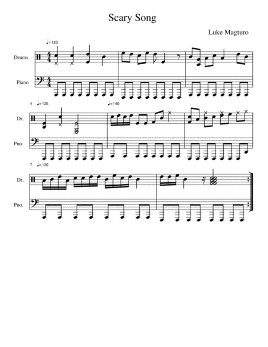 Scary Song Piano scores gallery preview page 1