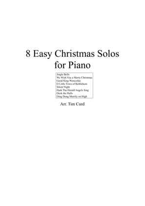 Book cover for 8 Easy Christmas Solos for Piano